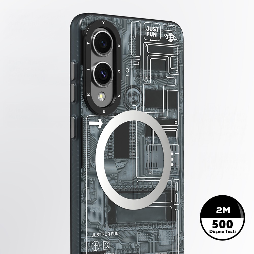 Galaxy S25 Edge Kılıf M-safe Şarj Özellikli Youngkit Technology Serisi Kapak