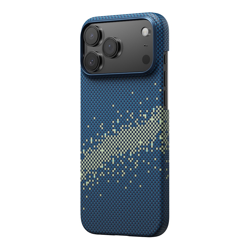 Apple iPhone 17 Pro Kılıf M-safe Şarj Özellikli Aramid Fiber Pitaka Tactile Woven Starpeak Serisi Milky Way Galaxy Kapak