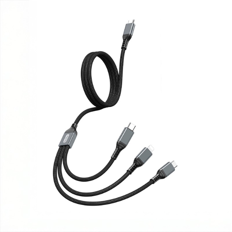 Go-Des GD-UC617 3in1 Type-C to Lightning – Type-C – Micro USB Ultra Hızlı PD Şarj Kablosu 100W 1.2M
