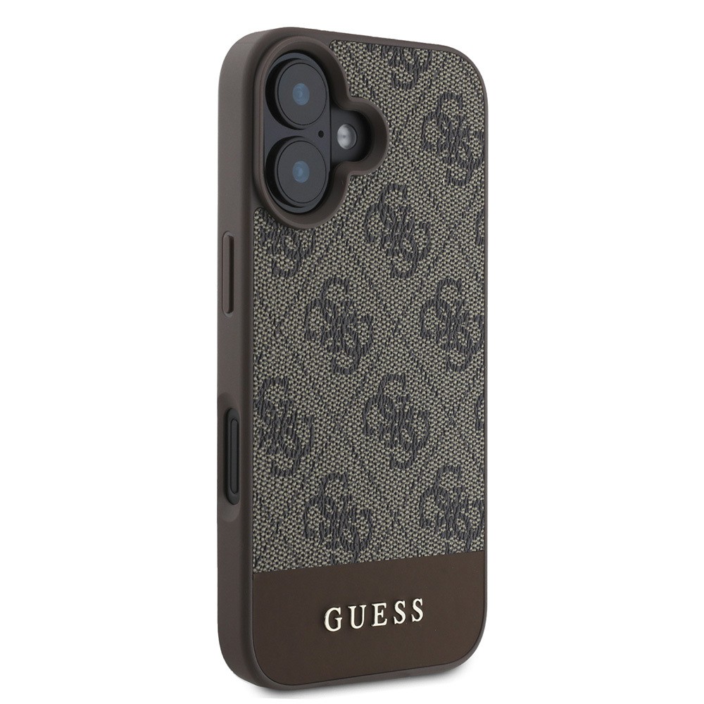 Apple iPhone 16 Kılıf Guess Orjinal Lisanslı PU Deri Şerit Logo Dizaynlı Kapak