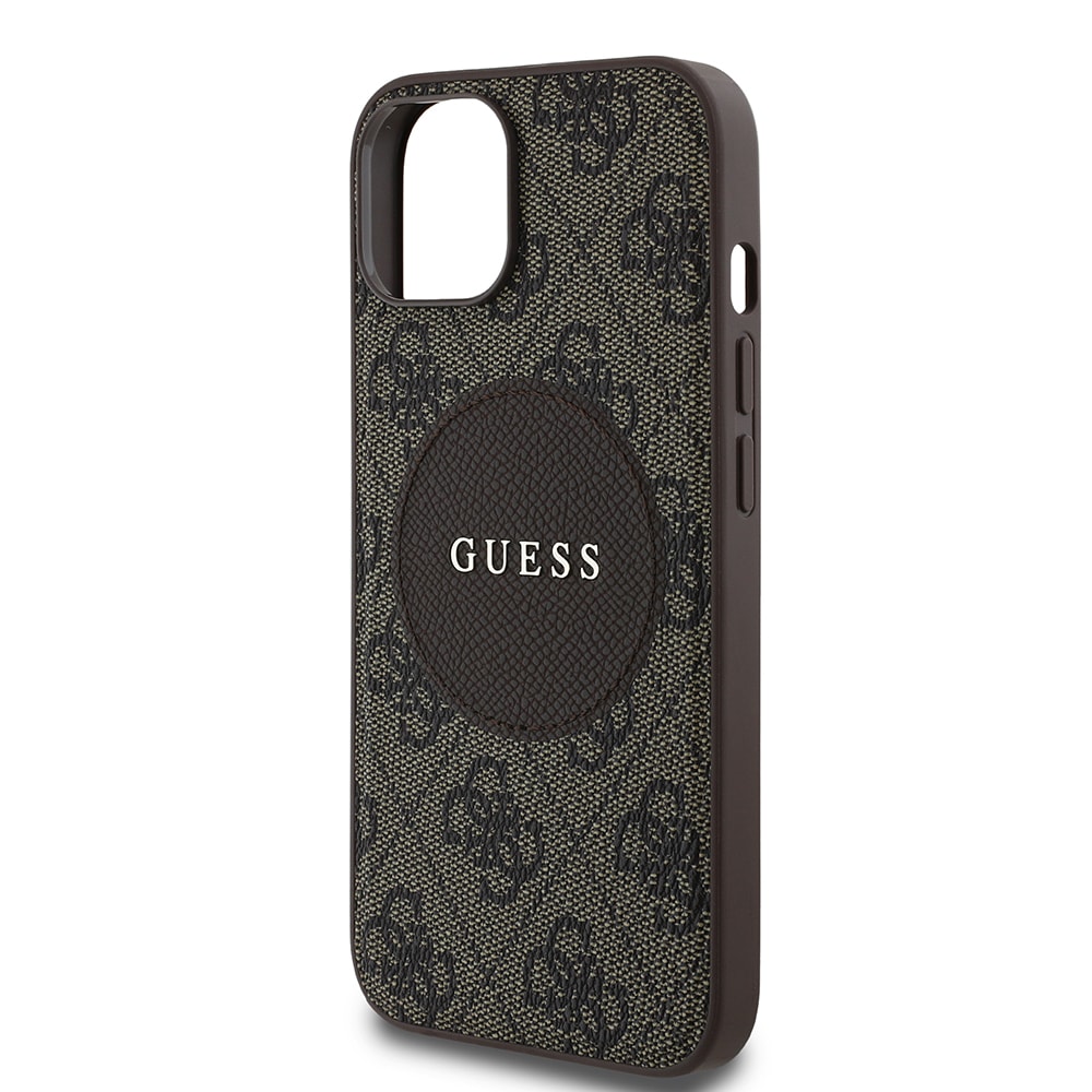 Apple iPhone 14 Kılıf Guess Orjinal Lisanslı Magsafe Şarj Özellikli Yazı Logolu Circle Classic Kapak