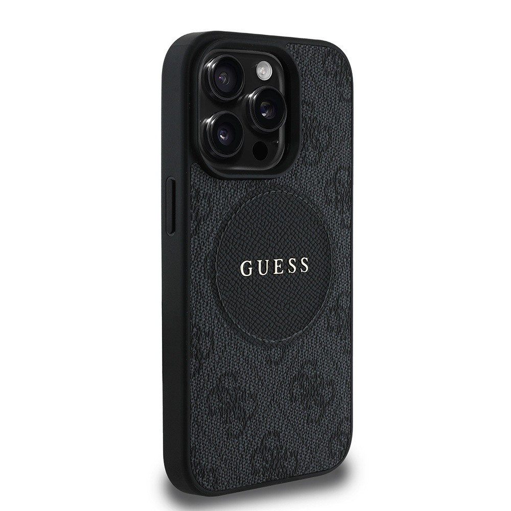 Apple iPhone 15 Pro Max Kılıf Guess Orjinal Lisanslı Magsafe Şarj Özellikli Yazı Logolu Circle Classic Kapak