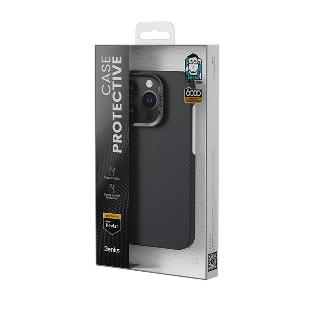iPhone 15 Plus Kılıf Magsafe Özellikli Karbon Fiber Benks Essential ArmorAir 600D Kevlar Kılıf