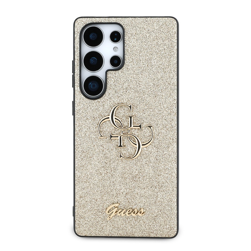 Galaxy S25 Ultra Kılıf Guess Orjinal Lisanslı 4G Büyük Metal Logolu Glitter Kapak