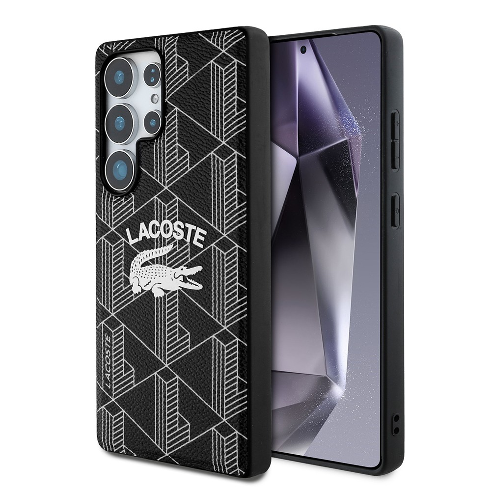 Galaxy S25 Ultra Kılıf Lacoste Orjinal Lisanslı Magsafe Şarj Özellikli Mono Vintage Logo Kapak