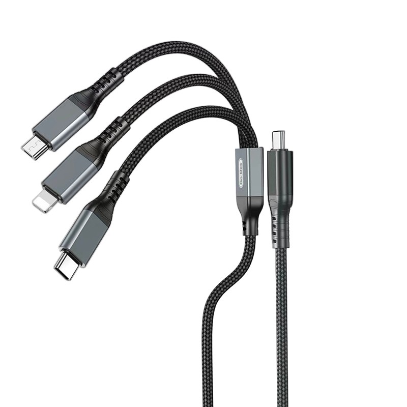 Go-Des GD-UC617 3in1 Type-C to Lightning – Type-C – Micro USB Ultra Hızlı PD Şarj Kablosu 100W 1.2M