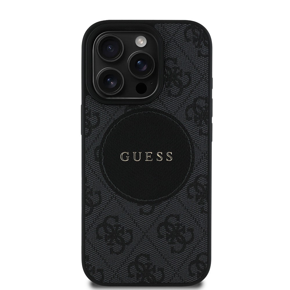 Apple iPhone 15 Pro Max Kılıf Guess Orjinal Lisanslı Magsafe Şarj Özellikli Yazı Logolu Circle Classic Kapak