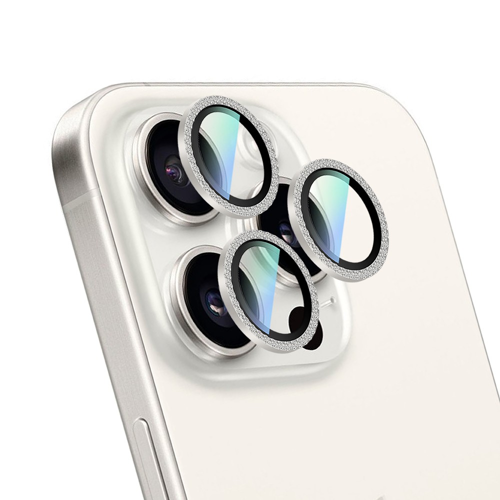 Apple iPhone 16 Pro CaseWorld Alloy Sparkling Diamond Serisi Taşlı Lens Koruyucu