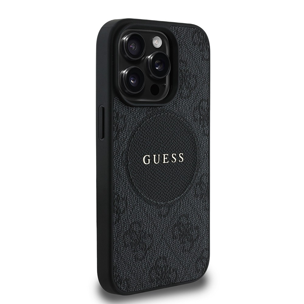 Apple iPhone 14 Pro Max Kılıf Guess Orjinal Lisanslı M-safe Şarj Özellikli Yazı Logolu Circle Classic Kapak
