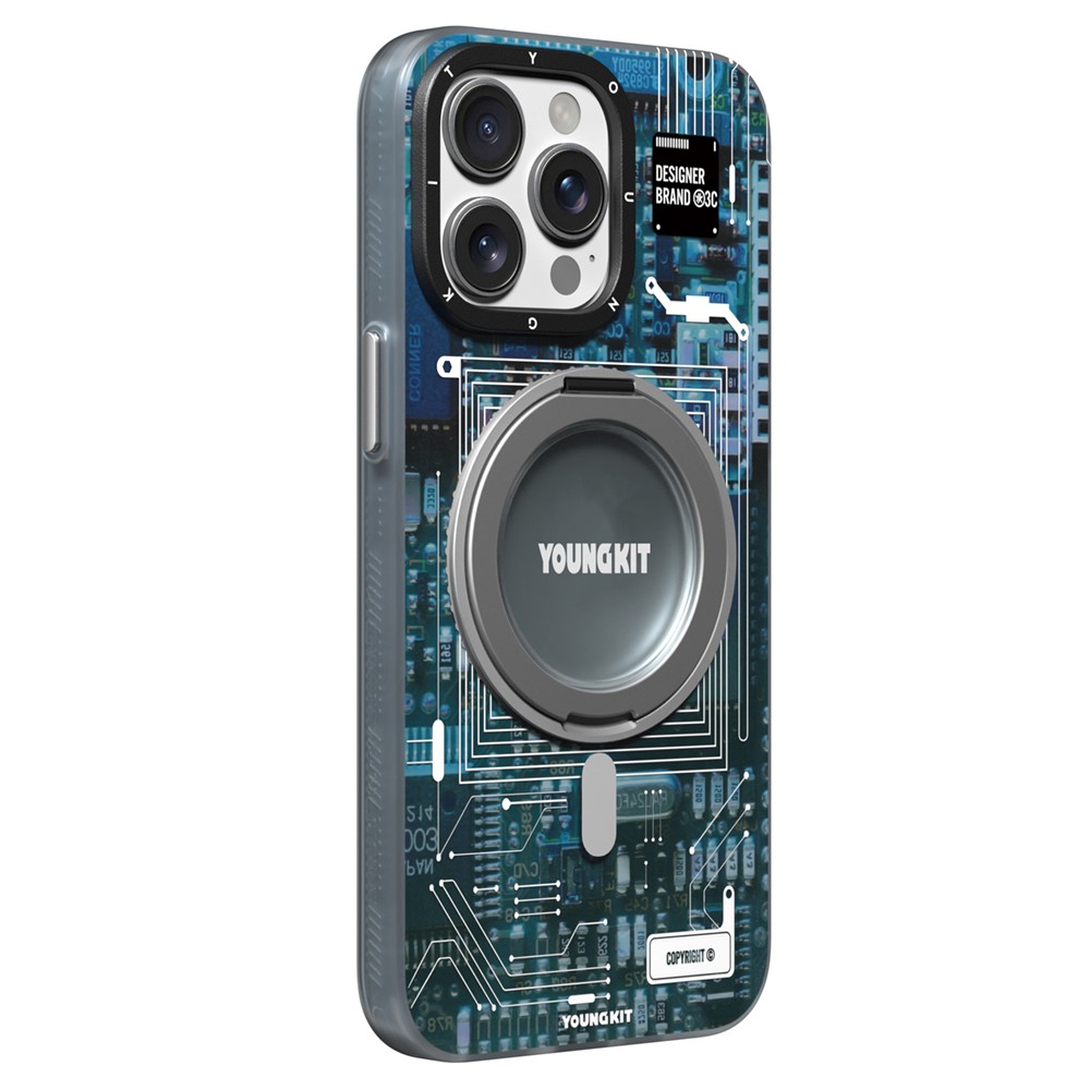 iPhone 14 Pro Max Kılıf Magsafe Şarj Özellikli Youngkit 360° Standlı Technology Serisi Kılıf