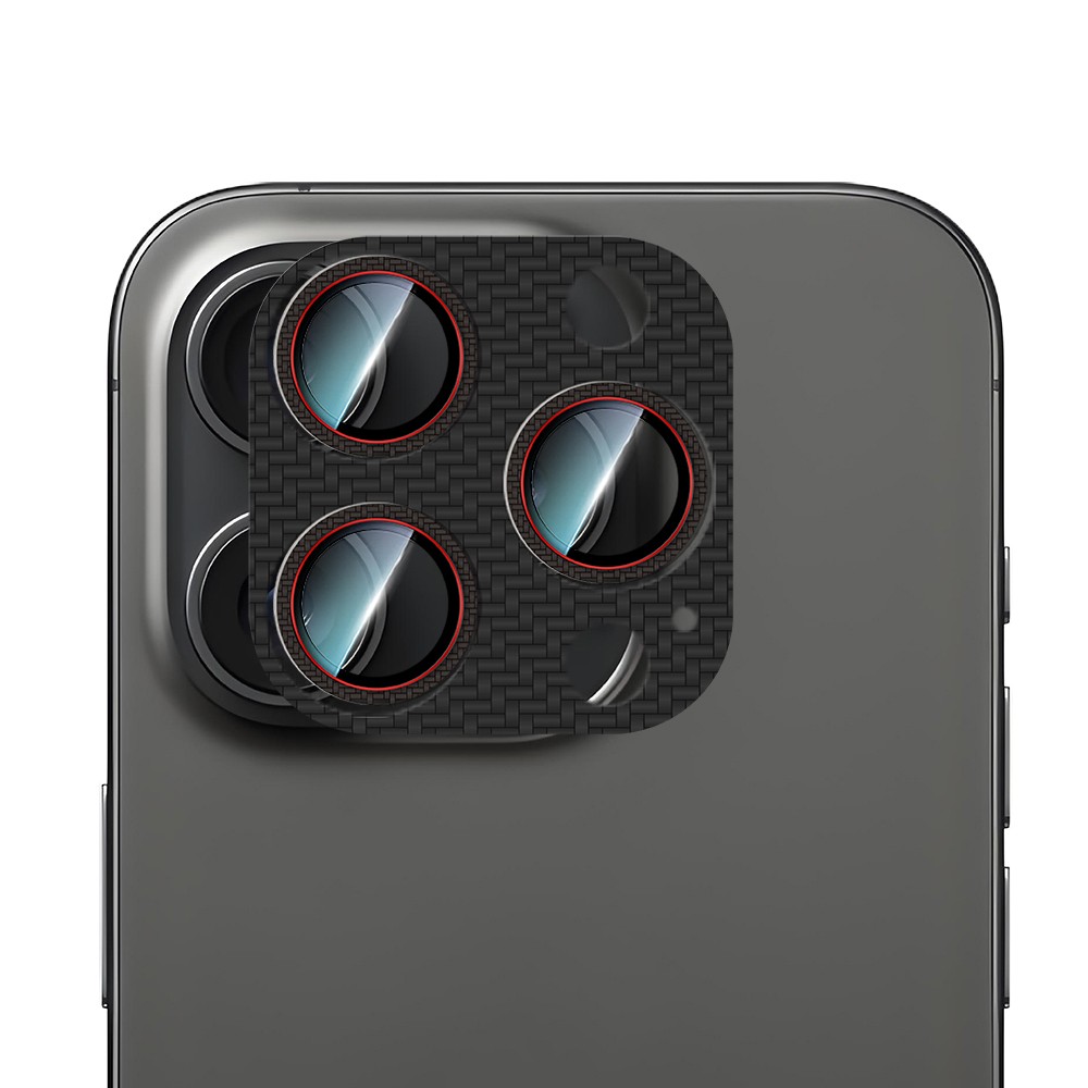 Apple iPhone 16 Pro CaseWorld Karbon Fiber Serisi Anti Reflective Ultra Clear Full Kamera Lens Koruyucu