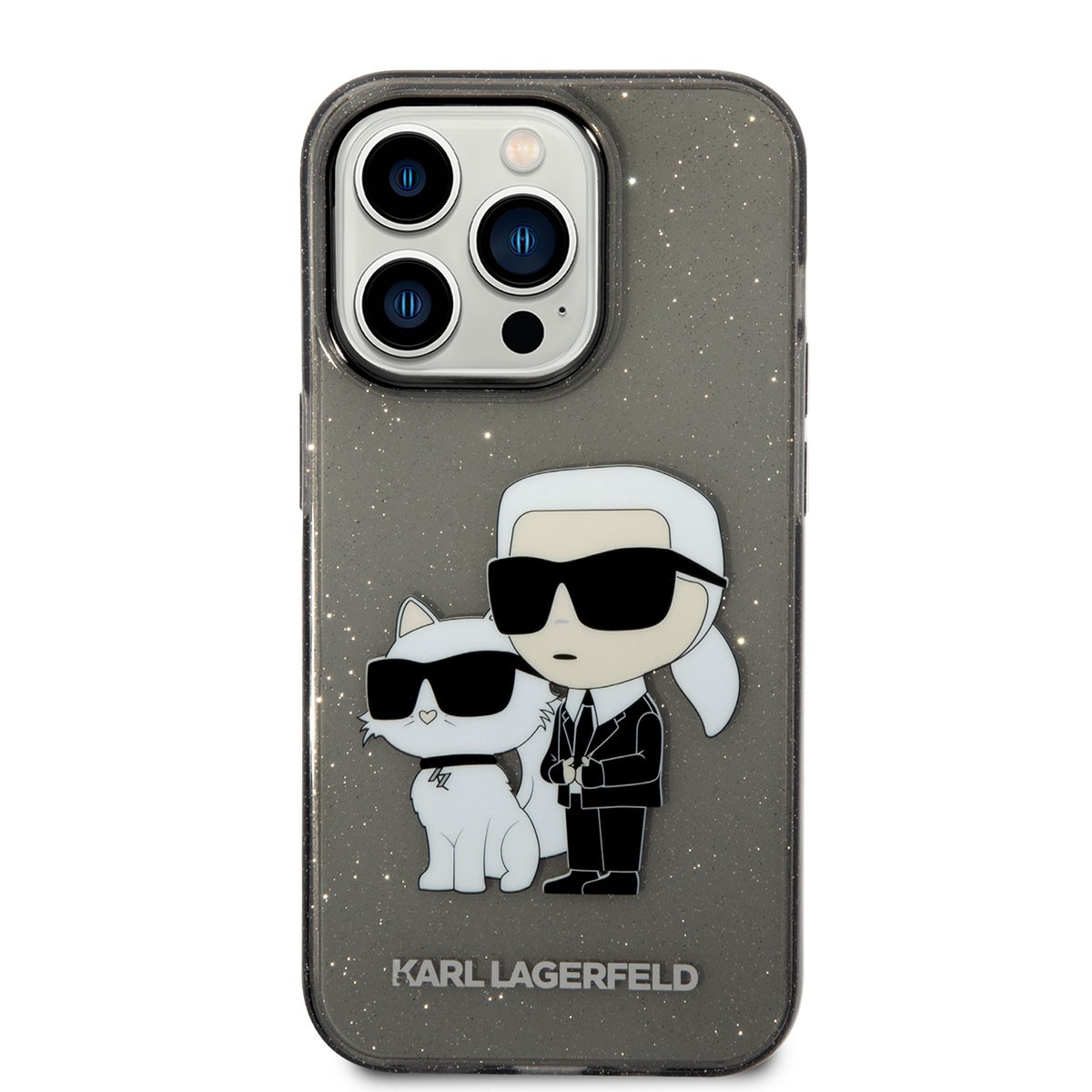 iPhone 14 Pro Max Kılıf Karl Lagerfeld Transparan Simli K&C Dizayn Kılıf