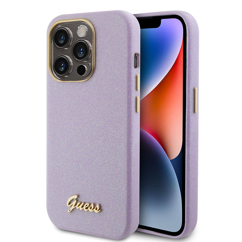 iPhone 15 Pro Max Kılıf Guess Orjinal Lisanslı Yazı Logolu Glitter Glossy Script Kılıf