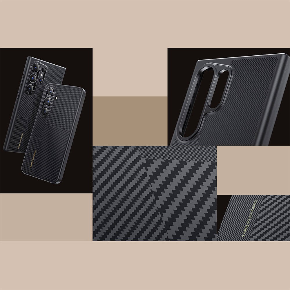 Galaxy S25 Kılıf M-safe Şarj Özellikli Karbon Fiber Benks Montage Hybrid ArmorPro Kevlar Kapak