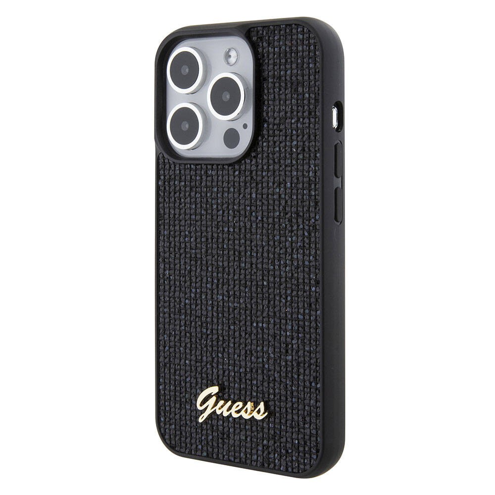 iPhone 15 Pro Kılıf Guess Orjinal Lisanslı Yazı Logolu Disco Script Metal Kılıf