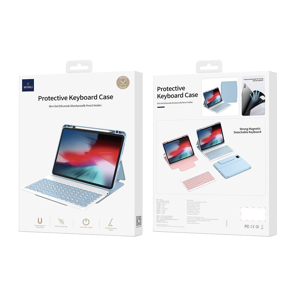 iPad 10.9 2022 (10.Nesil) Wiwu Protective Gizli Kalem Bölmeli Klavyeli Kılıf