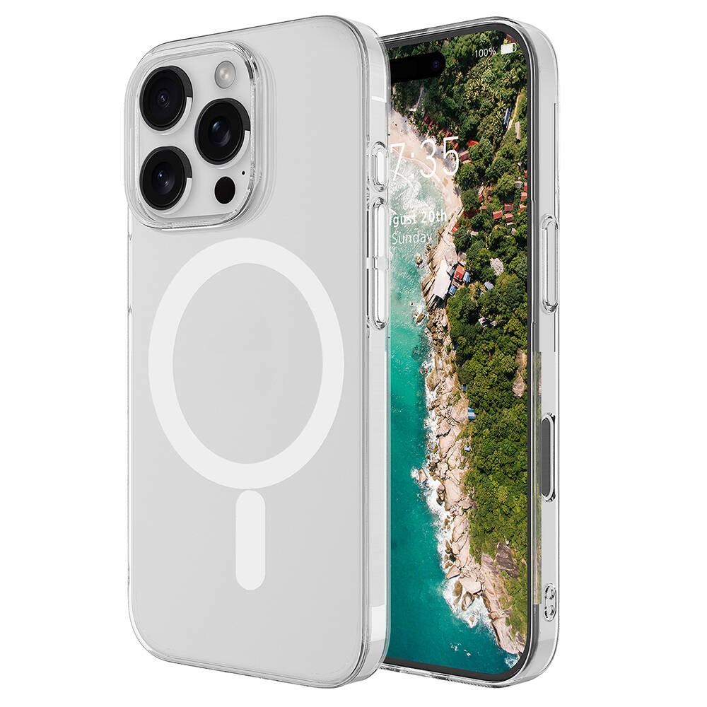 iPhone 16 Pro Kılıf Zore Magsafe Şarj Özellikli Şeffaf Tek Kamera Çerçeveli Porto Kılıf