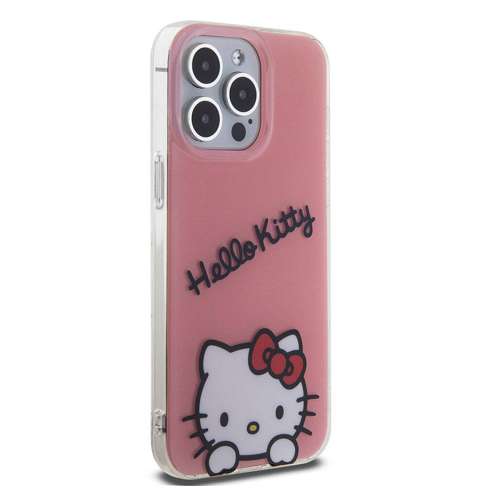 iPhone 15 Pro Max Kılıf Hello Kitty Orjinal Lisanslı Askılı Yazı ve İkonik Logolu Daydreaming Kılıf