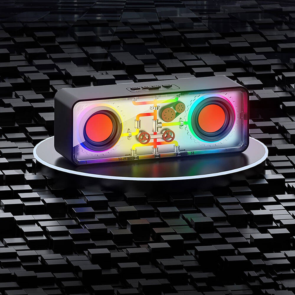 Recci RSK-W38 Space Station Serisi RGB Led Işıklı Bluetooth Hoparlör FM Radio Özellikli