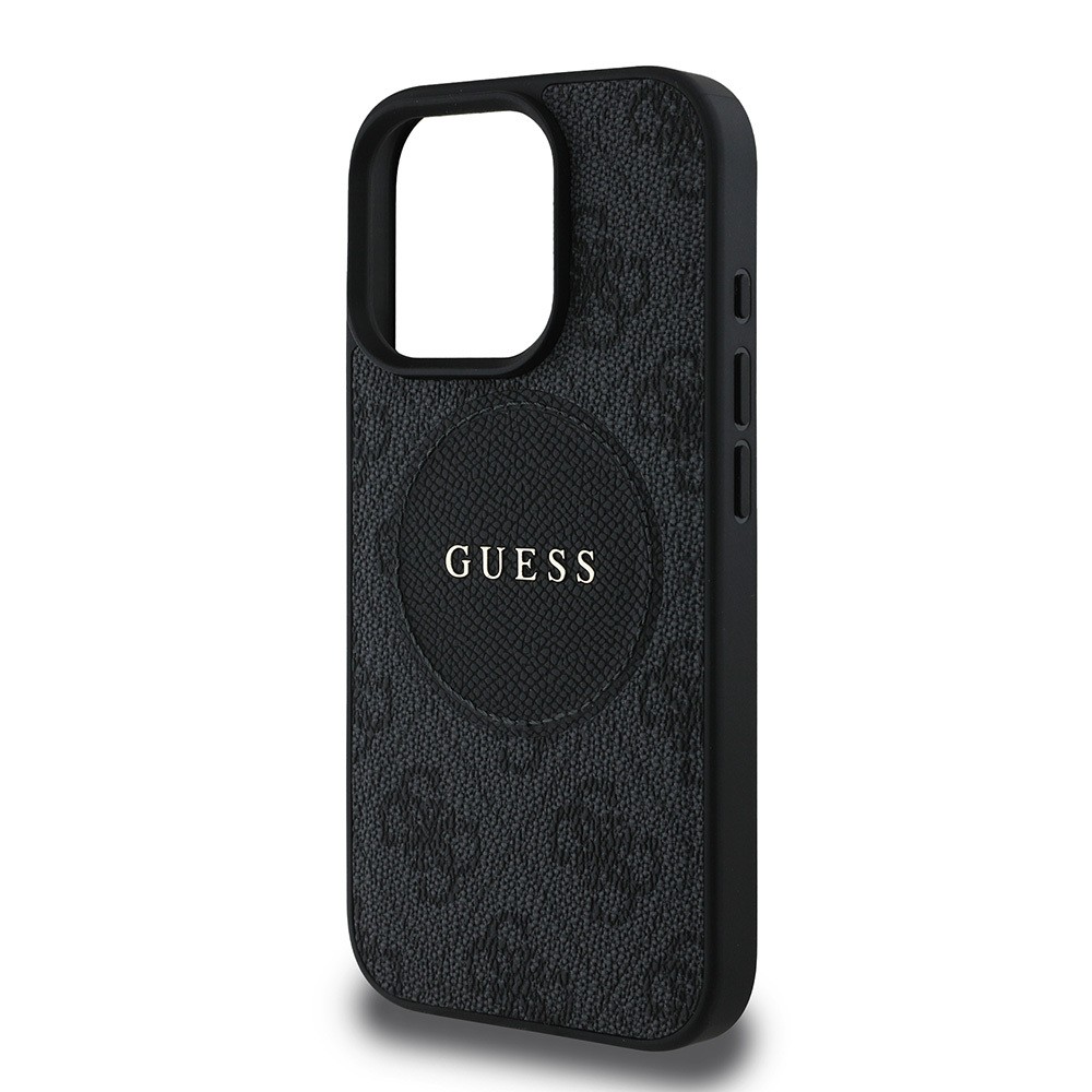 Apple iPhone 15 Pro Max Kılıf Guess Orjinal Lisanslı Magsafe Şarj Özellikli Yazı Logolu Circle Classic Kapak