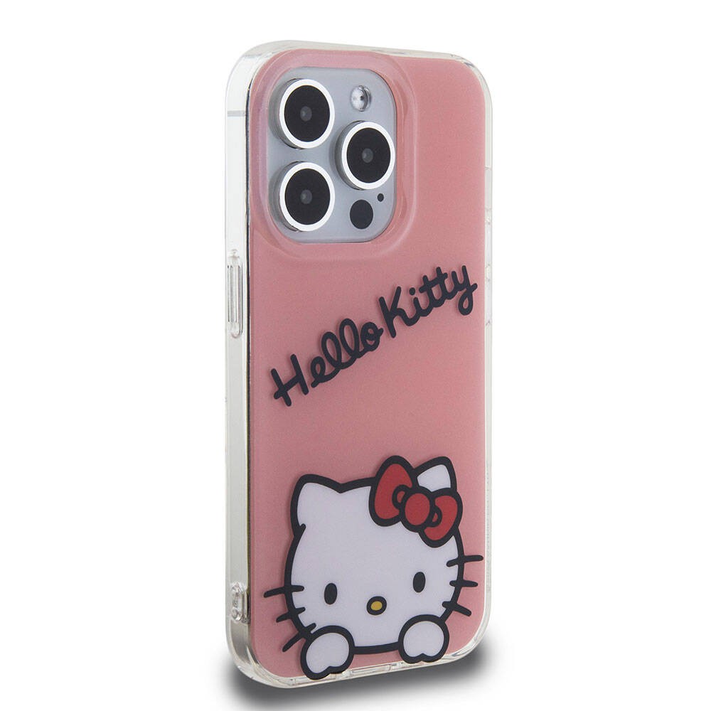 iPhone 15 Pro Kılıf Hello Kitty Orjinal Lisanslı Askılı Yazı ve İkonik Logolu Daydreaming Kılıf