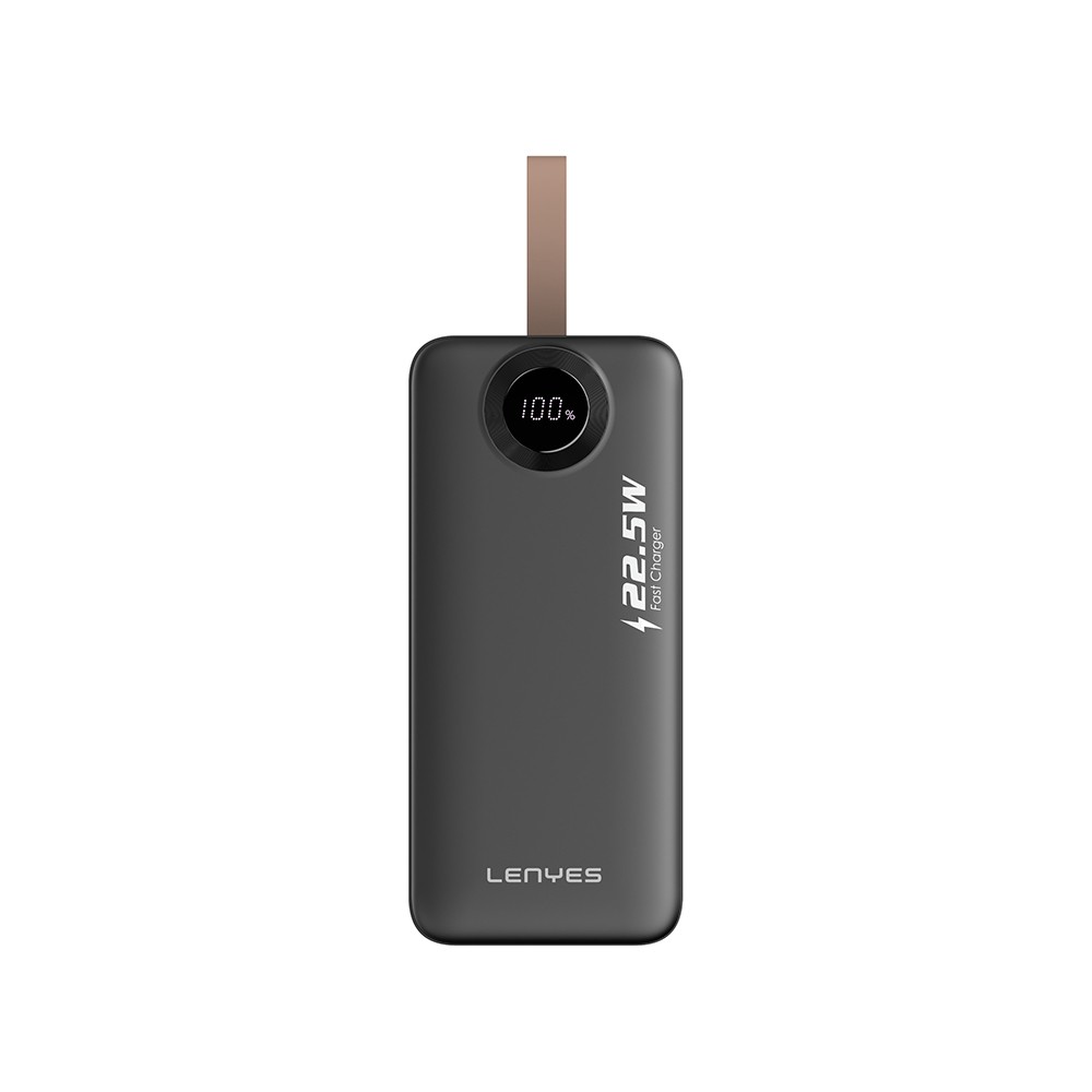 Lenyes PX587D Dijital LED Ekranlı Type-C ve Lightning Kablolu Powerbank 22.5W 50.000mAh