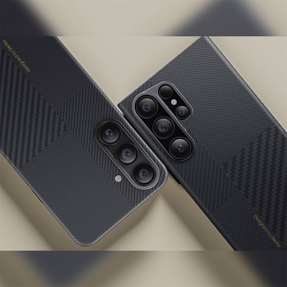 Galaxy S25 Plus Kılıf M-safe Şarj Özellikli Karbon Fiber Benks Montage ArmorAir Kevlar Kapak