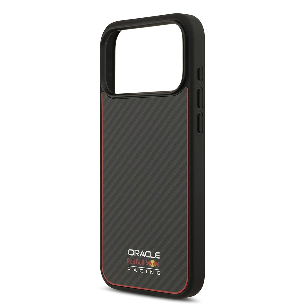 Apple iPhone 17 Pro Max Kılıf Redbull Orjinal Lisanslı M-safe Şarj Özellikli Karbon Fiber Parlayan Logolu Kevlar Kapak