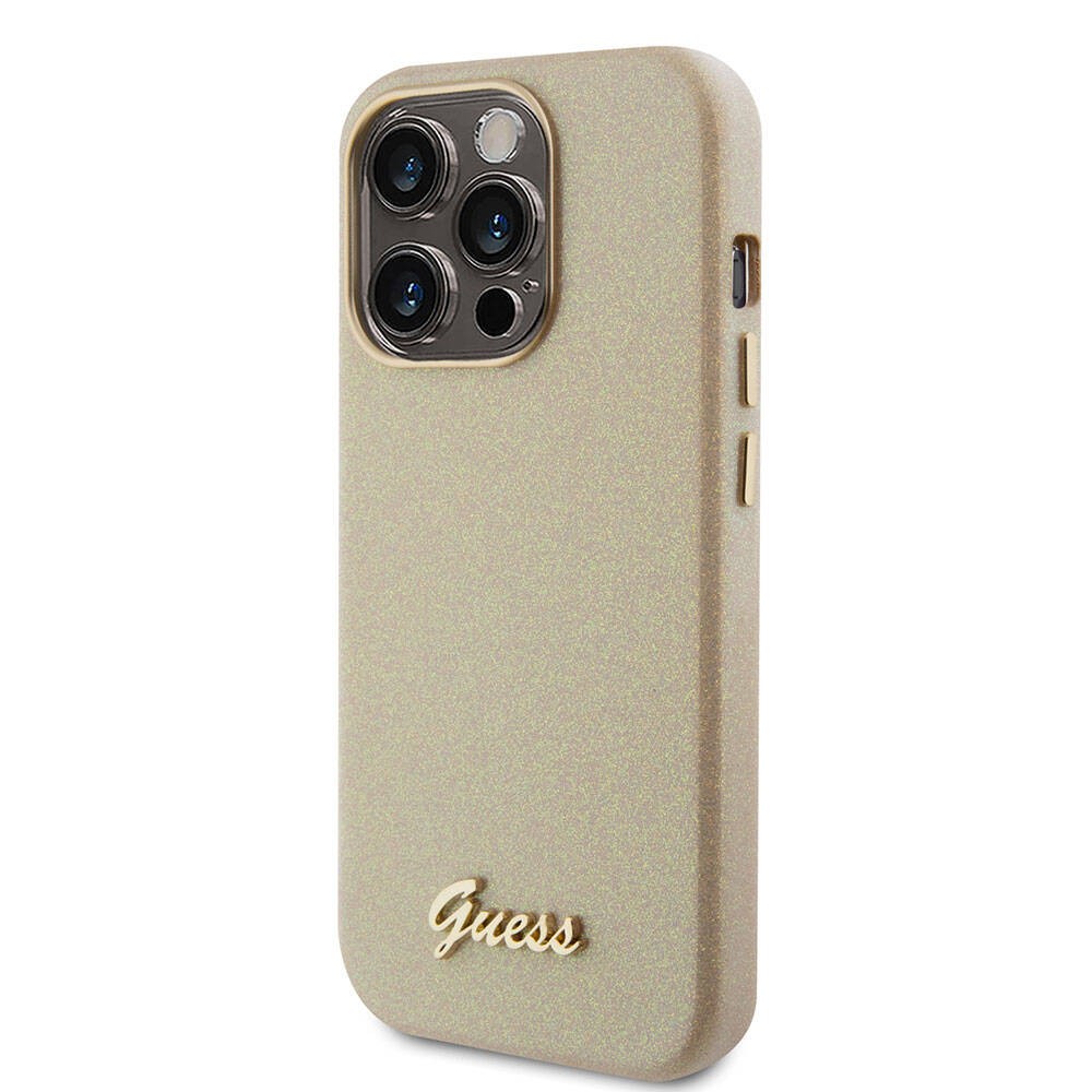 iPhone 15 Pro Max Kılıf Guess Orjinal Lisanslı Yazı Logolu Glitter Glossy Script Kılıf