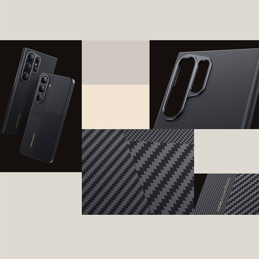 Galaxy S25 Plus Kılıf M-safe Şarj Özellikli Karbon Fiber Benks Montage ArmorAir Kevlar Kapak