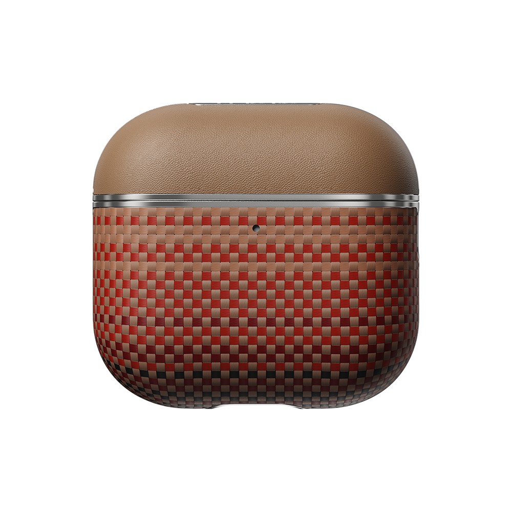 Apple Airpods 4 Kılıf Aramid Fiber Pitaka Tactile Woven Sunset-Moonrise Serisi Sunset Kapak