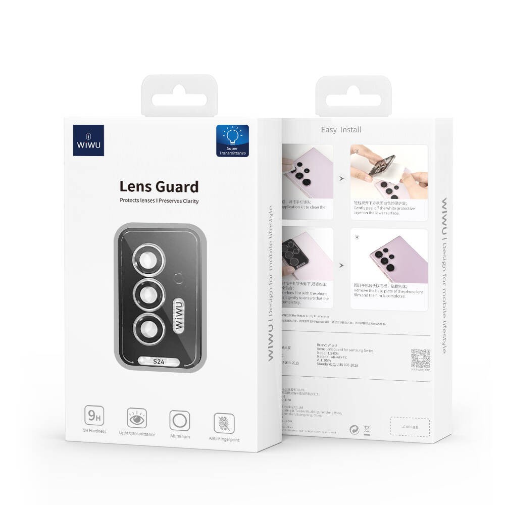 Galaxy S24 Wiwu LG-008 Lens Guard Darbelere Karşı Dayanıklı Kamera Lens Koruyucu