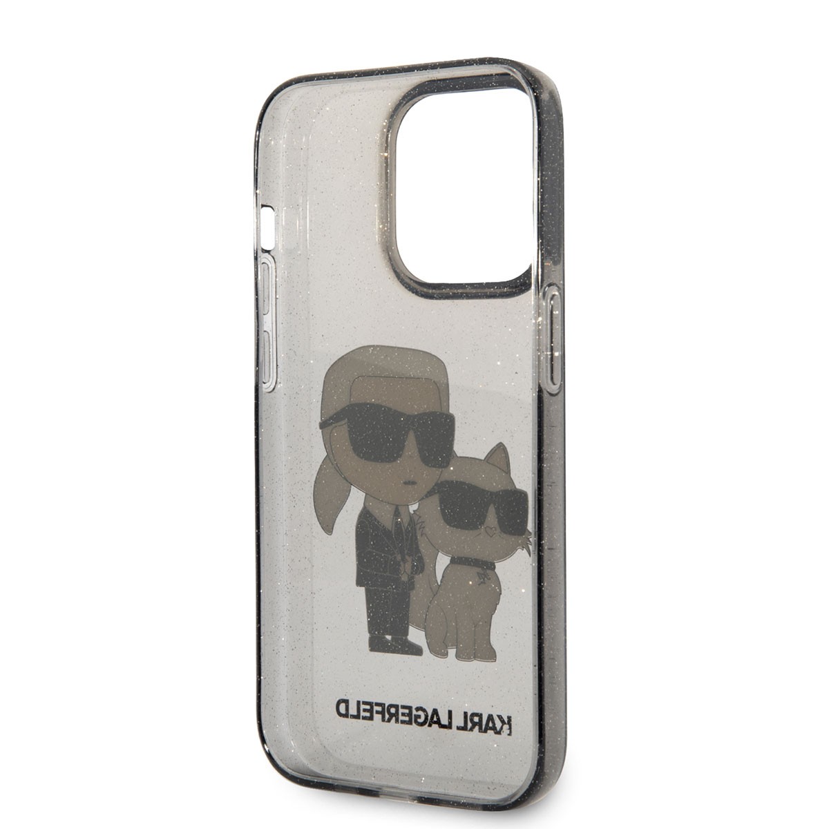 iPhone 14 Pro Max Kılıf Karl Lagerfeld Transparan Simli K&C Dizayn Kılıf