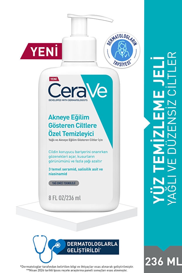 CeraVe Akneye Eğilim Gösteren Ciltlere Özel Temizleyici 236 ml