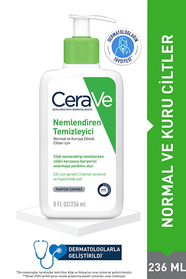 CeraVe Normal Ve Kuruya Dönük Ciltler Için Nemlendiren Temizleyici 236ml