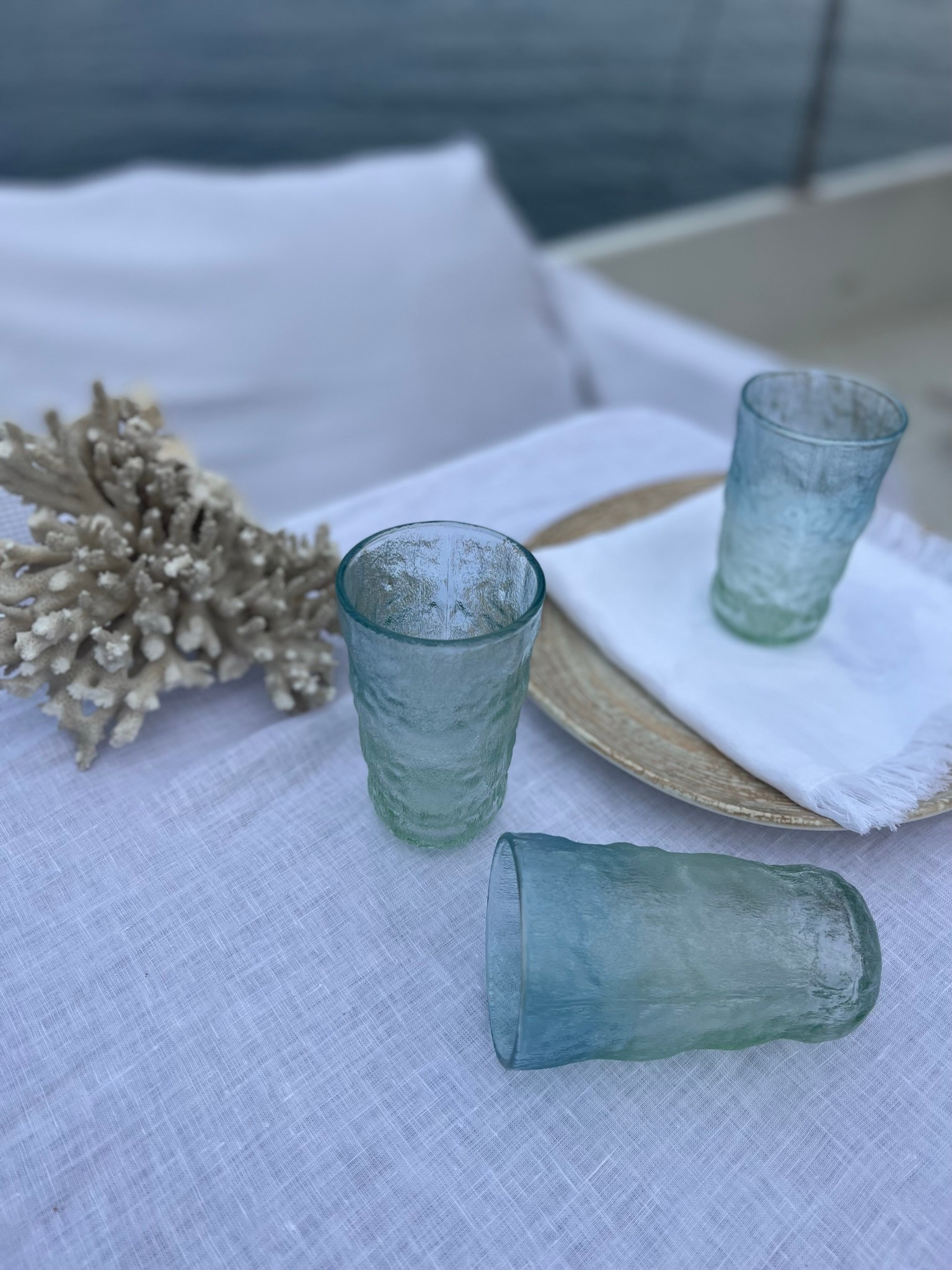 Glass Cup Set | 6 Pieces | Turquoise Green