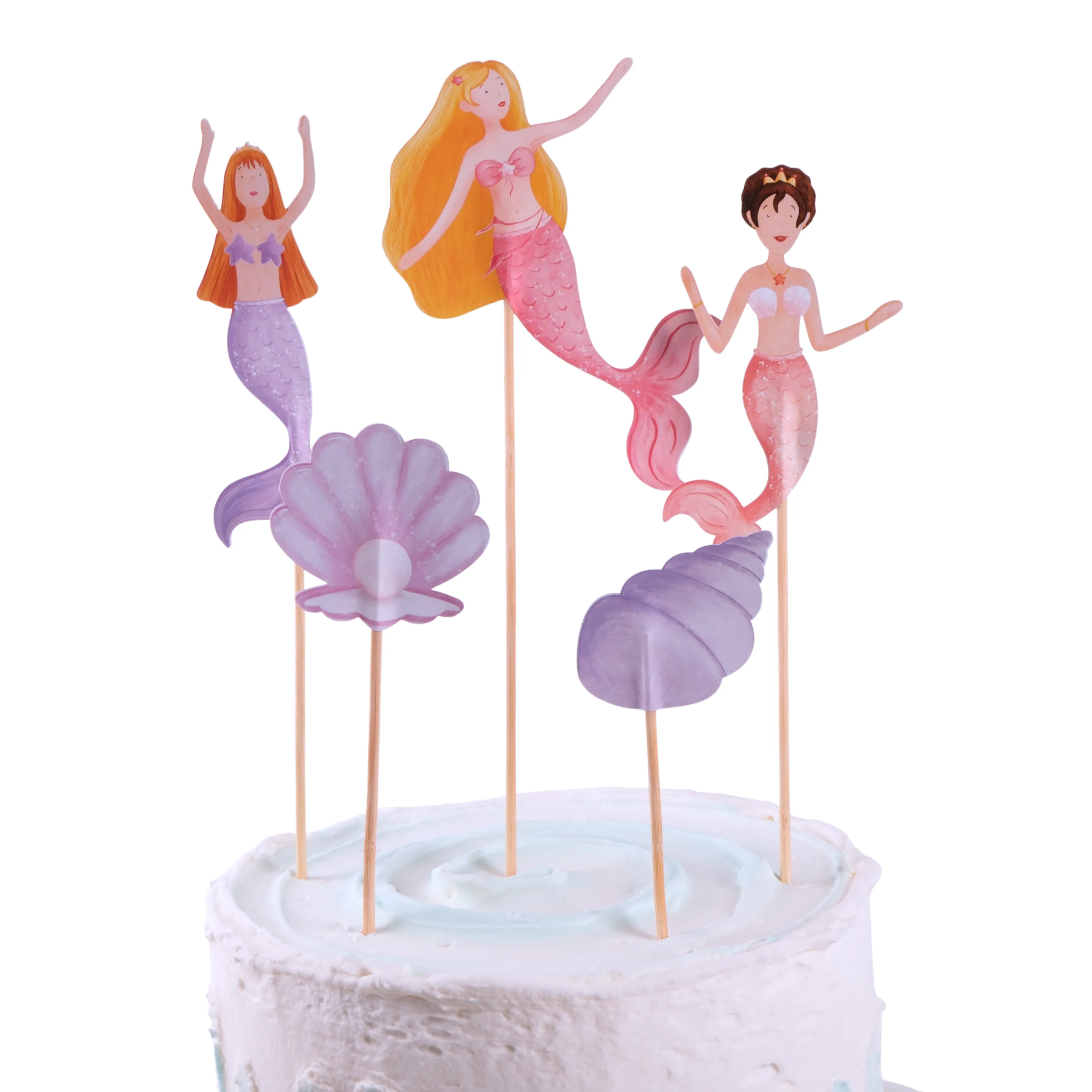 Deniz Kızı Pasta Süsü İstiridye ve Deniz Kabuğu - Mermaid Cake Topper Oysters and Shells