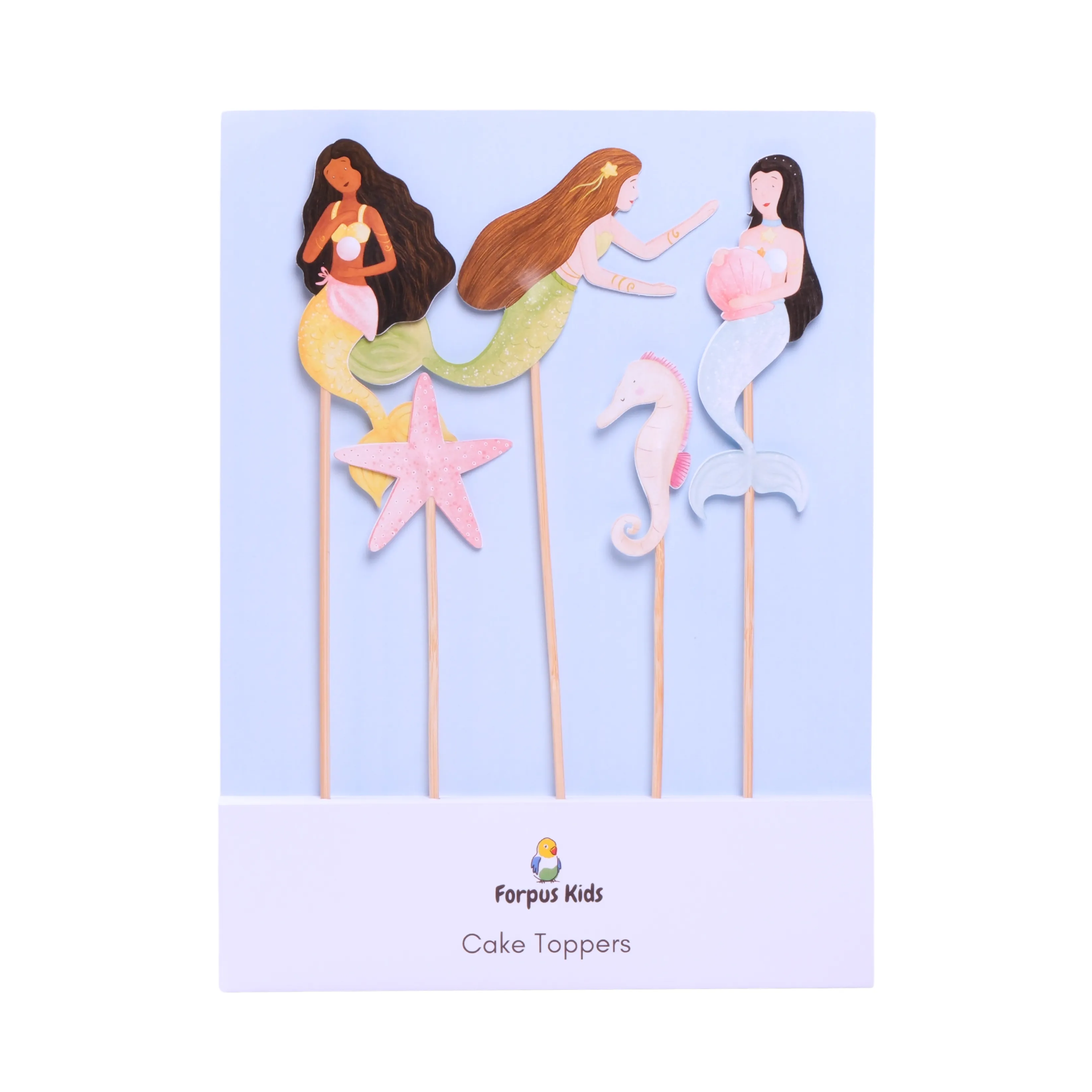 Deniz Kızı Pasta Süsü Deniz Yıldızı ve Atı - Mermaid Cake Topper Seahorse and Starfish