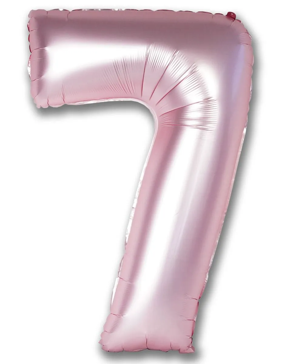 Forpus Kids - Krom Açık Pembe 7 Rakam Balonu 100 cm (40”)