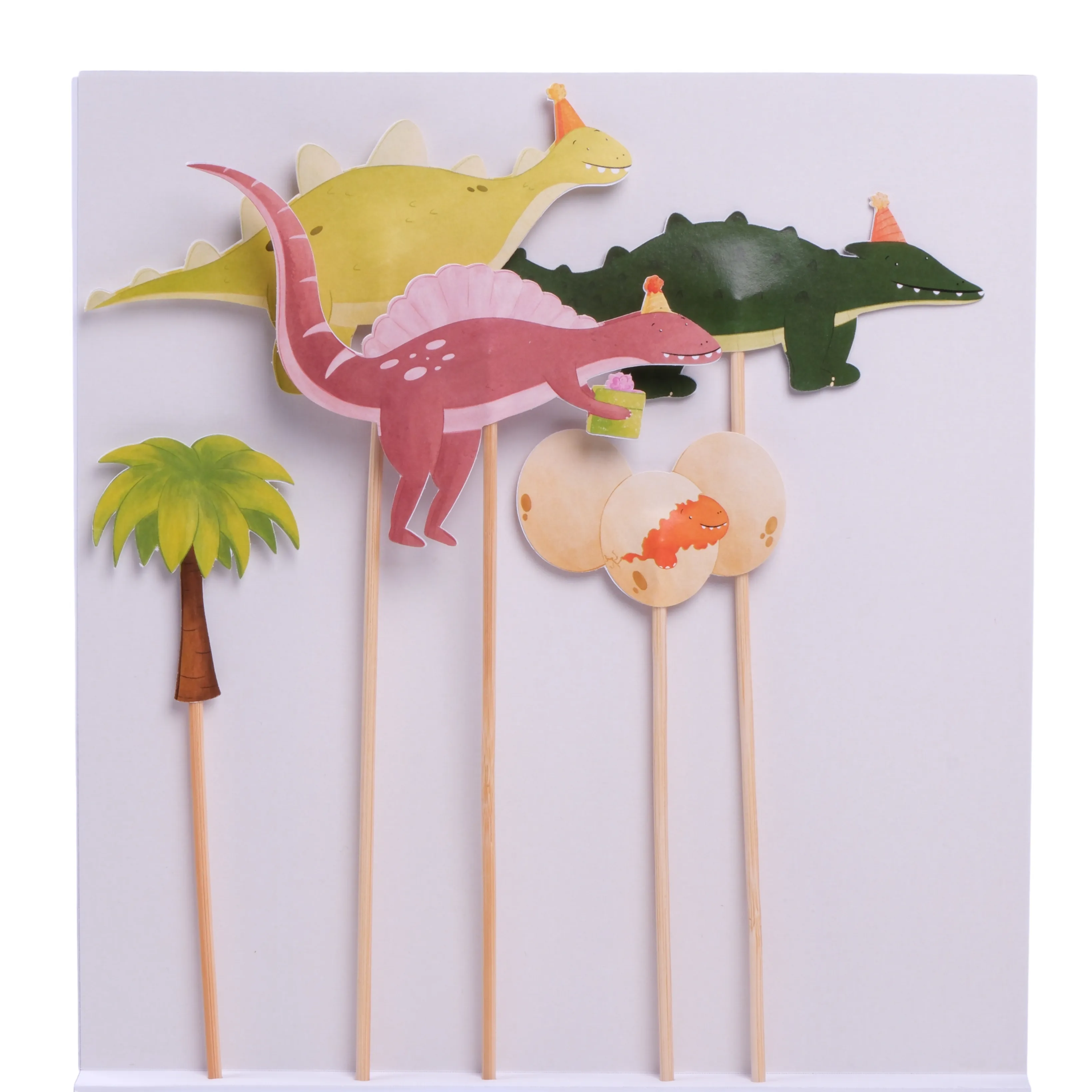 Dinozor Pasta Süsü Palmiye ve Yumurta - Dinosaur Cake Topper Palm and Egg