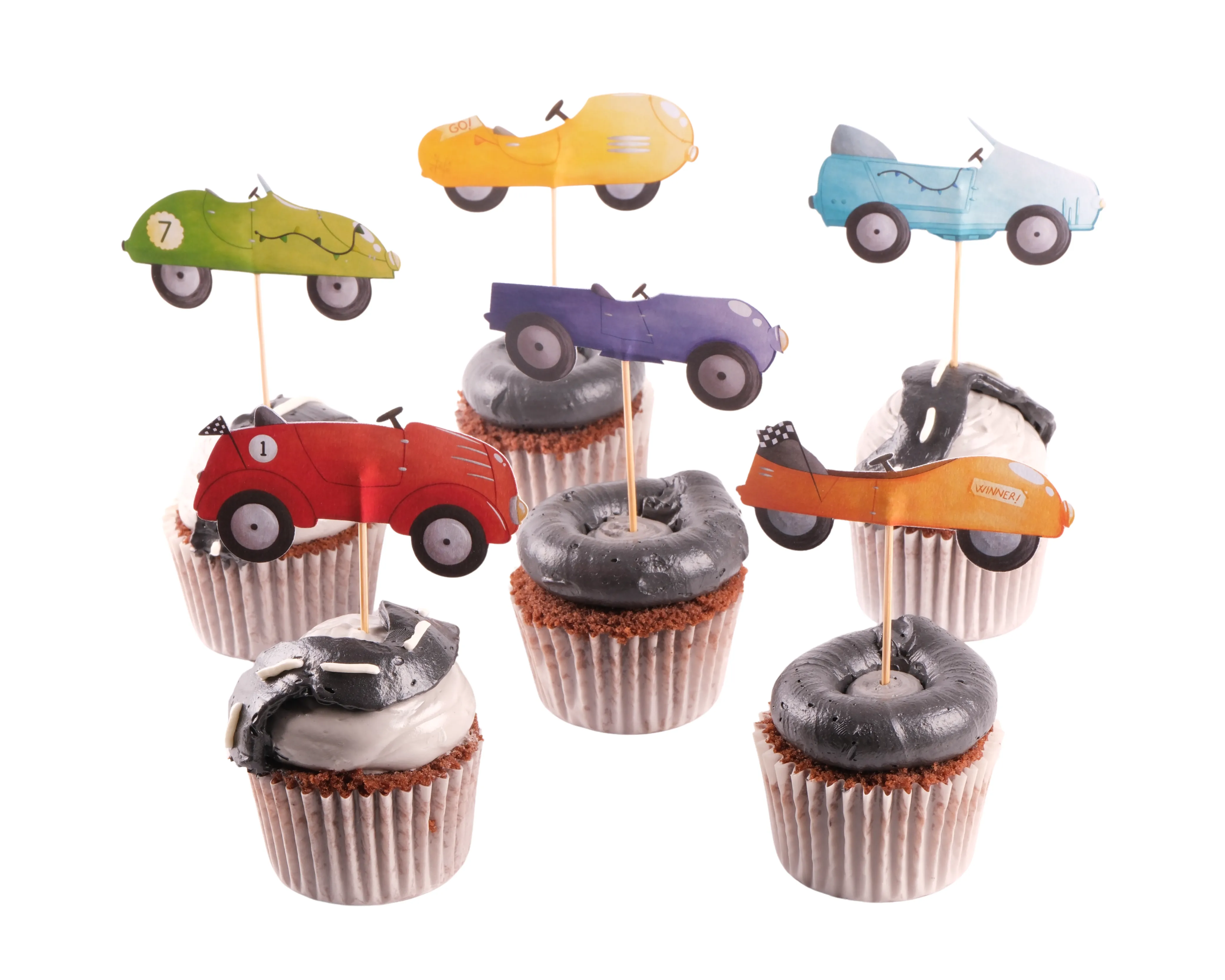 Arabalar Cupcake Seti - Cars Cupcake Kit - 12'li
