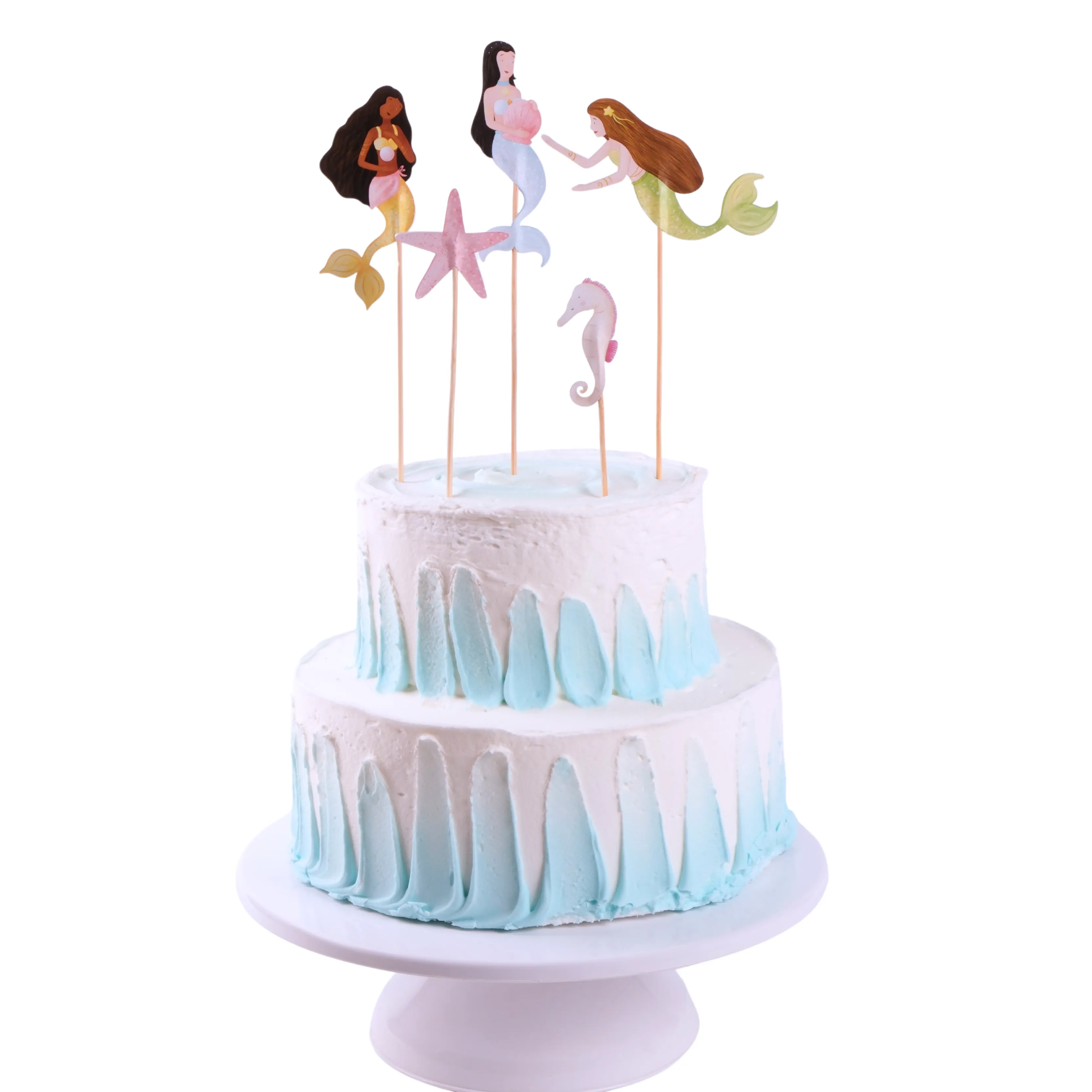 Deniz Kızı Pasta Süsü Deniz Yıldızı ve Atı - Mermaid Cake Topper Seahorse and Starfish