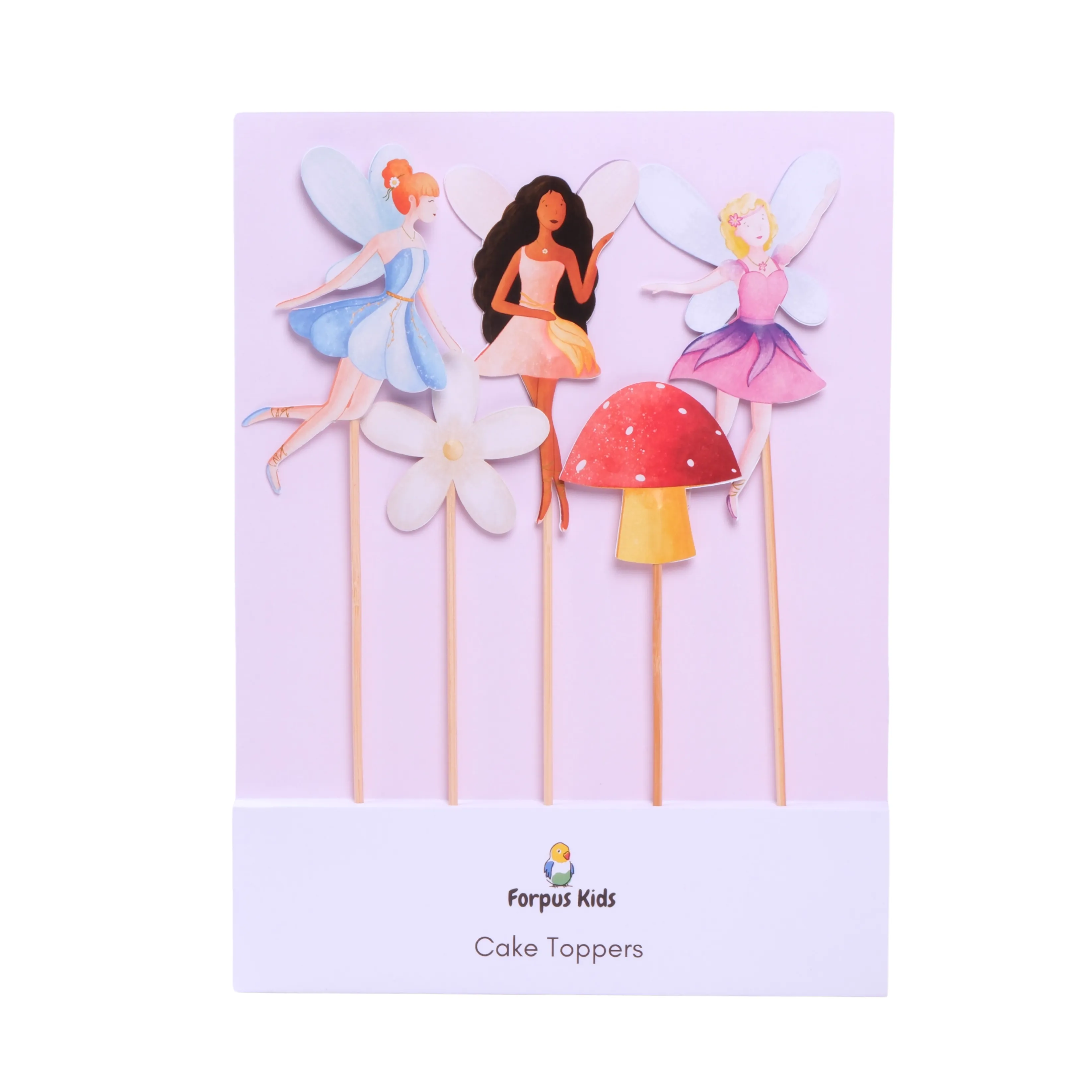 Peri Kızı Pasta Süsü Mantar ve Çiçek - Fairy Cake Topper Mushroom and Flower