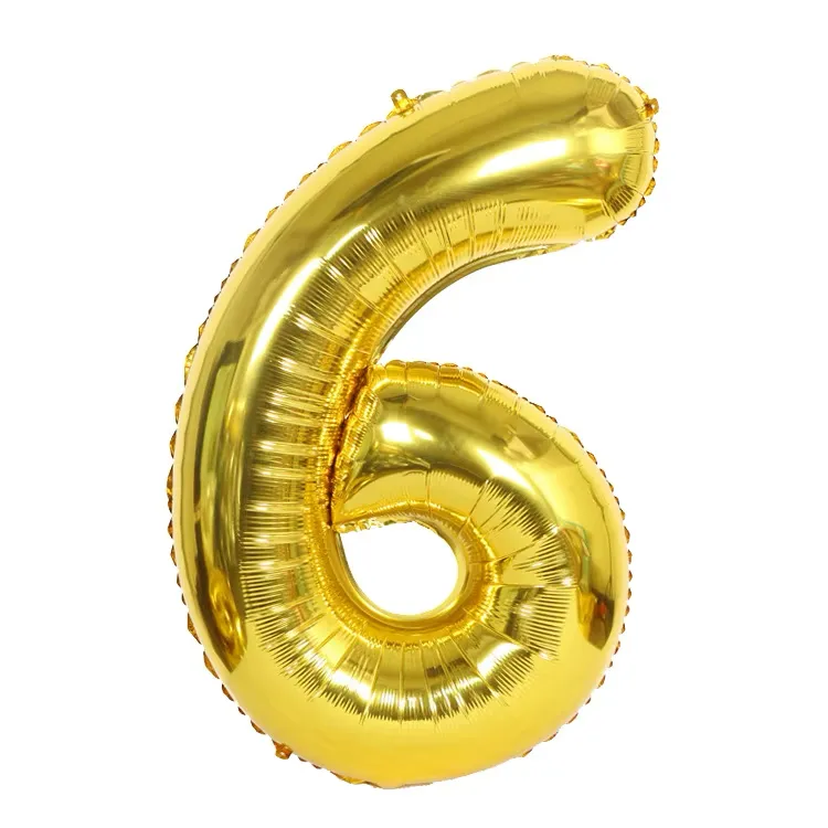 Forpus Kids - Altın 6 Rakam Balonu 100 cm (40”)