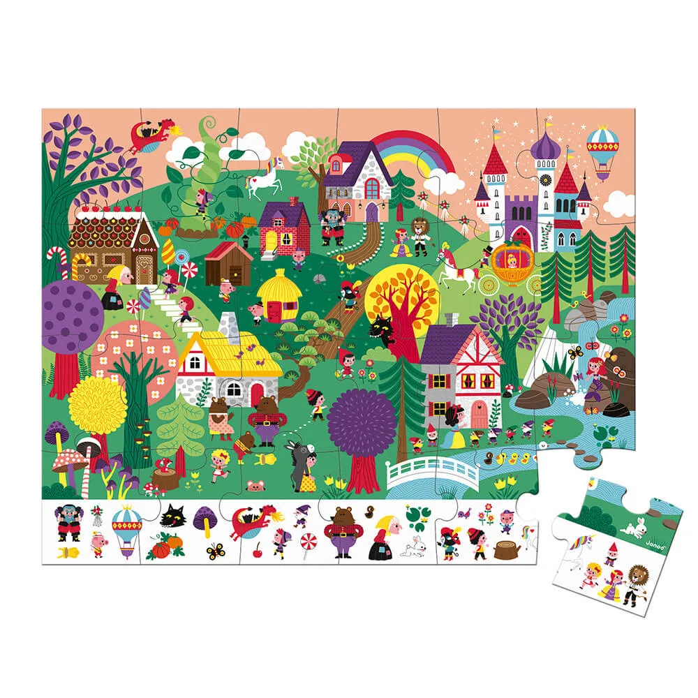 Janod - 24 Parça Çantalı Puzzle ve Bulmaca - Masal