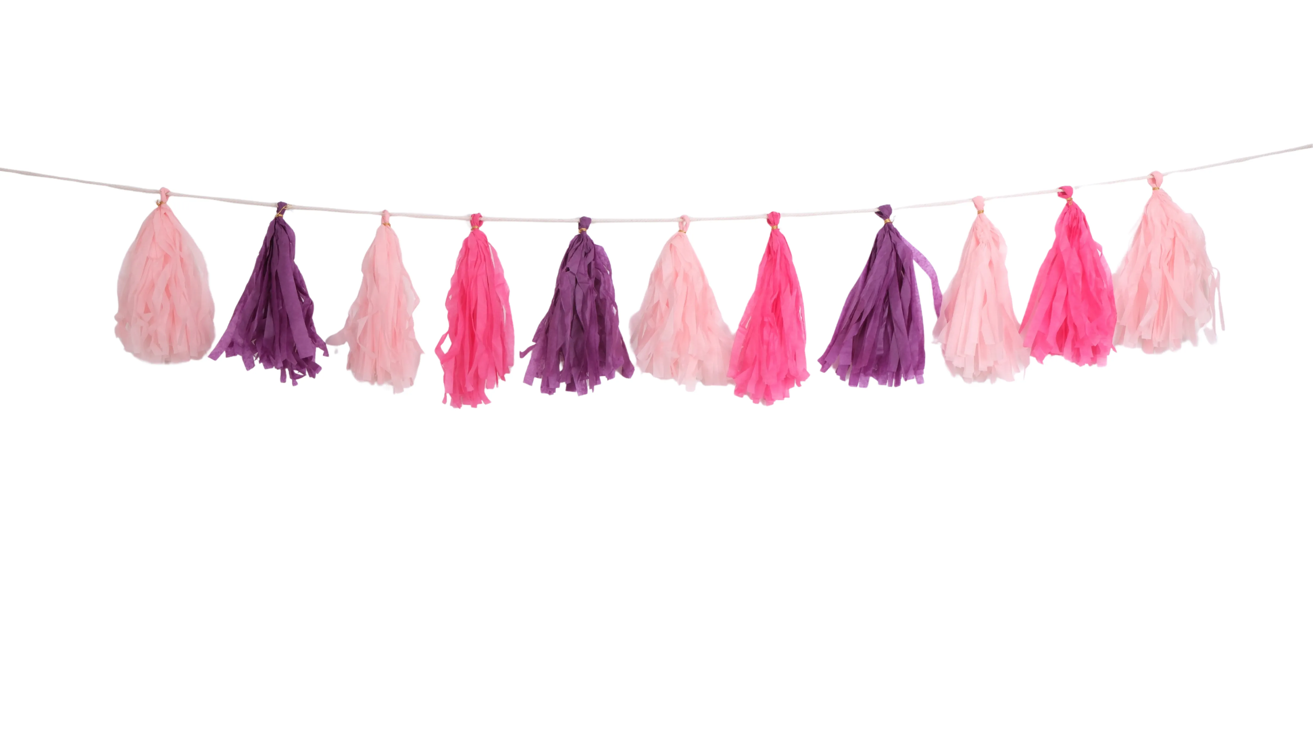 Pembe Püsküllü Asılan Süs - Pink Tassel Garland