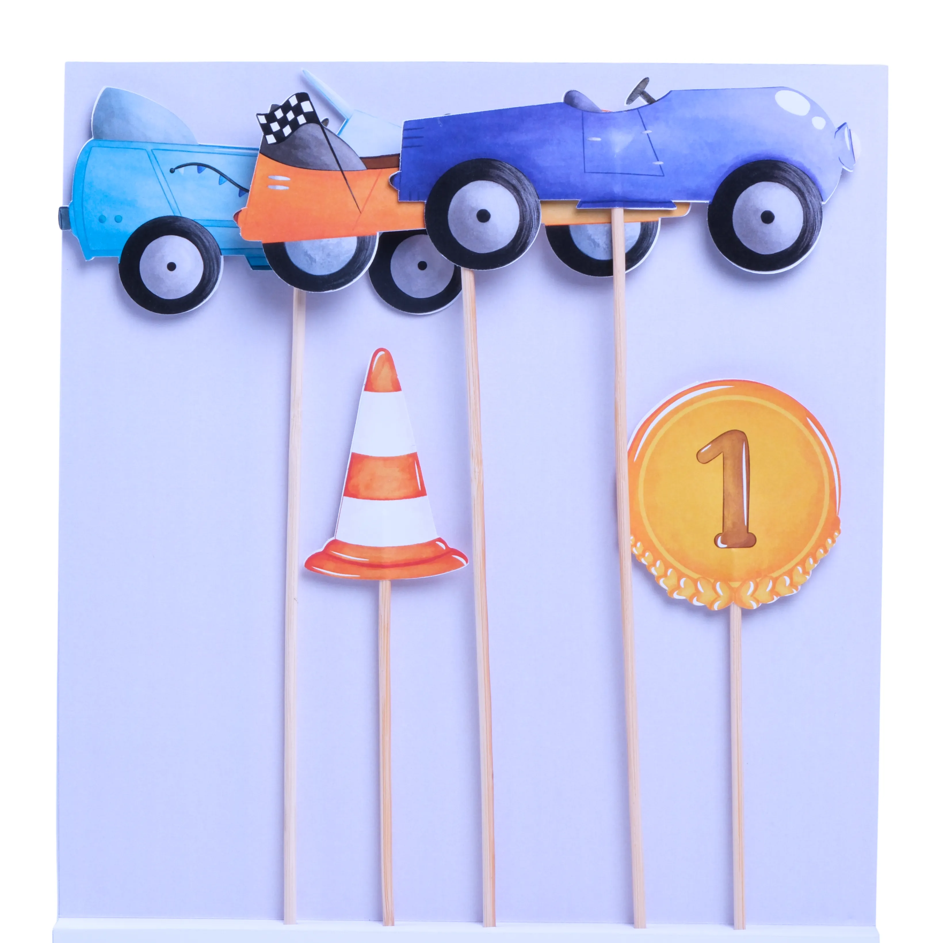 Arabalar Pasta Süsü Birincilik ve Koni - Cars Cake Topper First and Cone