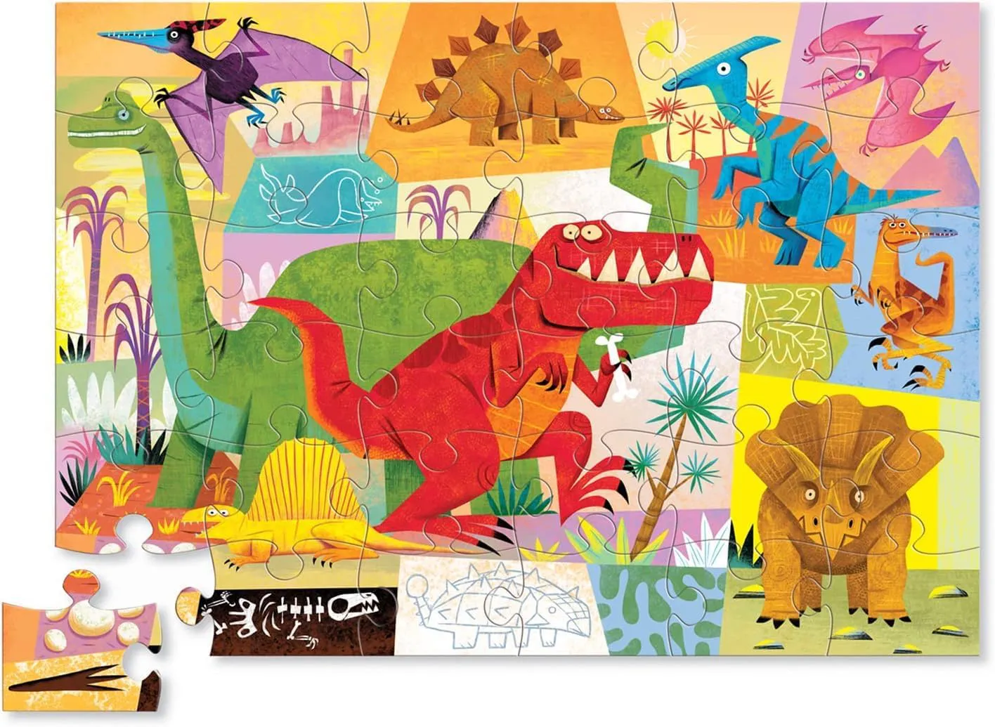Crocodile Creek - Dekoratif Puzzle - 36 Parça - Dinozor