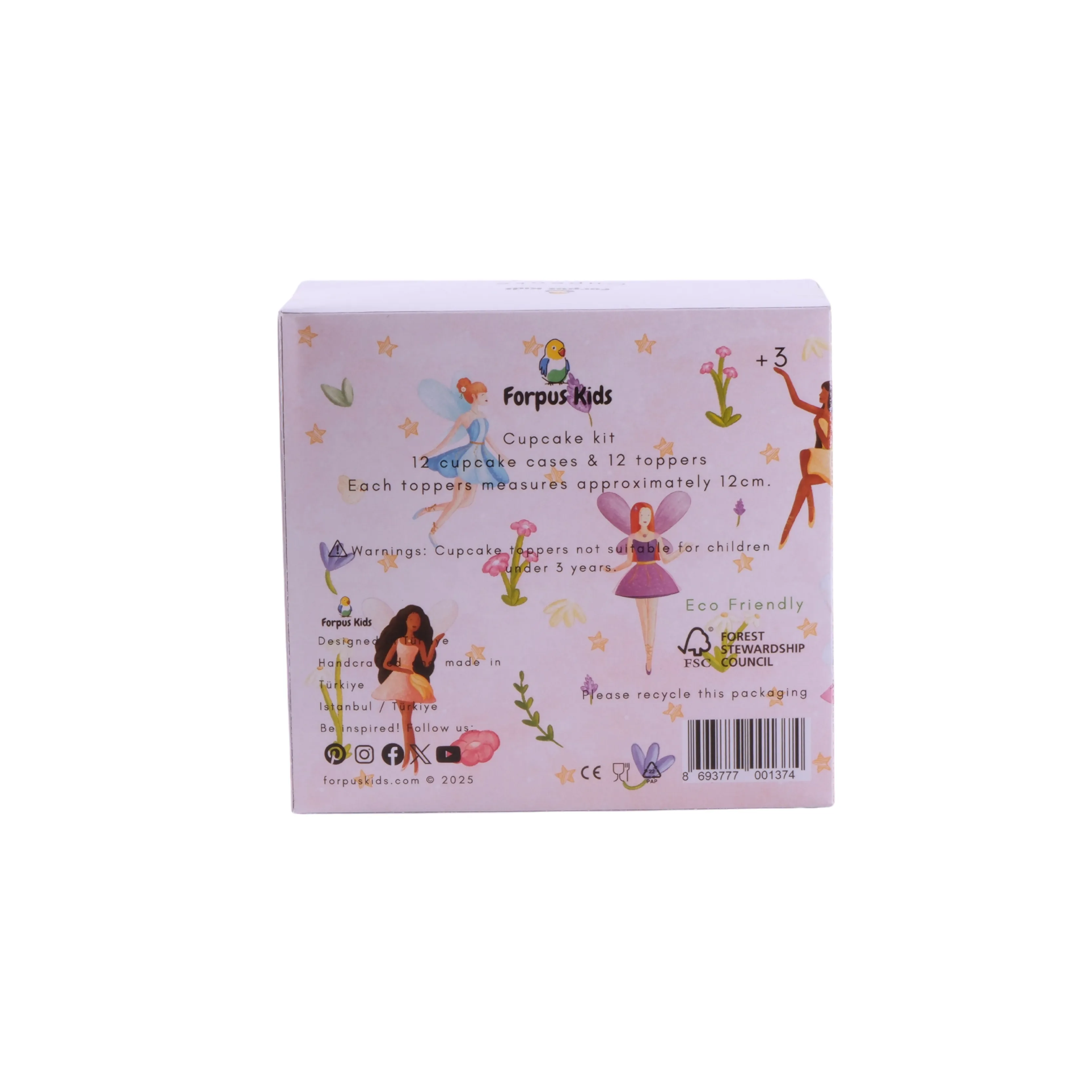 Peri Kızı Cupcake Seti - Fairy Cupcake Kit - 12'li