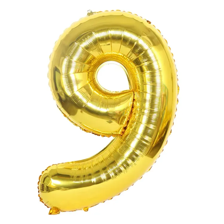Forpus Kids - Altın 9 Rakam Balonu 100 cm (40”)